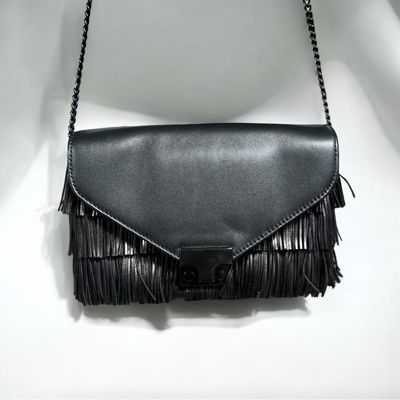 Loeffler Randall Handbags - Loeffler Randall Black Fringe Shoulder Bag